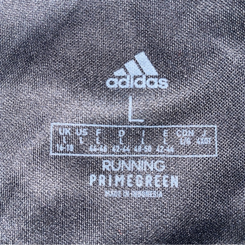 Adidas Black Running Cropped Leggings L Climalite Reflective - Picture 3 of 6